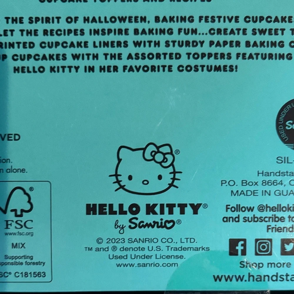 Hello Kitty Halloween Cupcake Toppers & Liners - Purple, Orange, Black